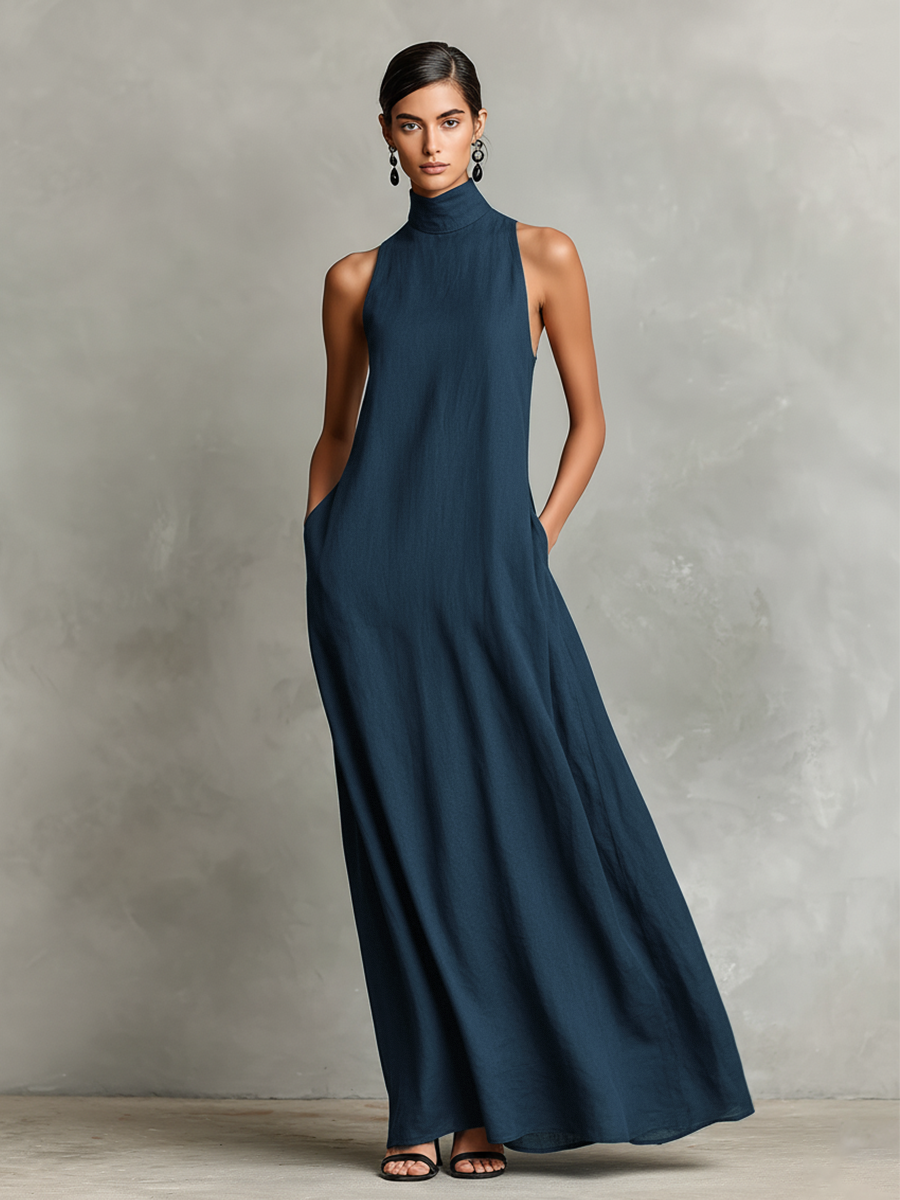 Edda | Robe longue à col roulé douce