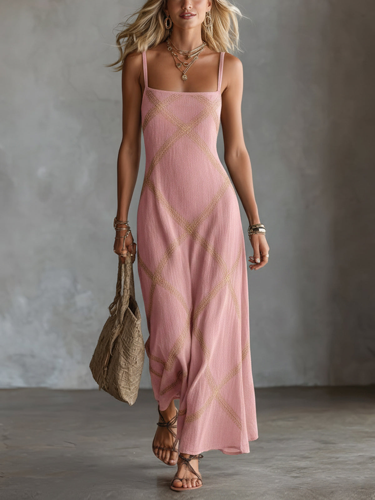 Béatrice | Robe longue à imprimé géométrique
