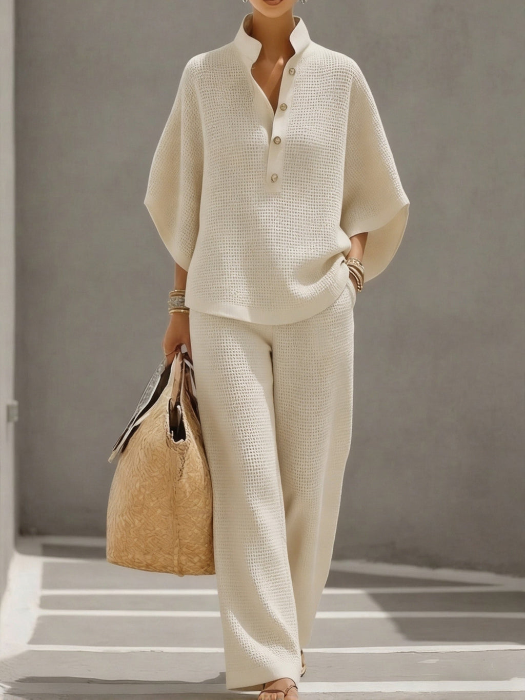 Two-Piece Women's Waffle Set