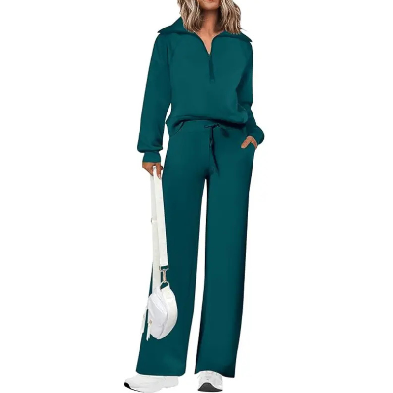 NITA – Casual Matching Sweatshirt and Wide Leg Pants Set