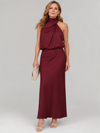 Maren | Draped Neck Midi Dress