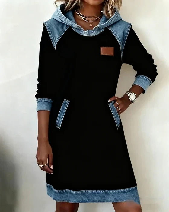 Alexa | Robe à Capuche Contrastée Douillette