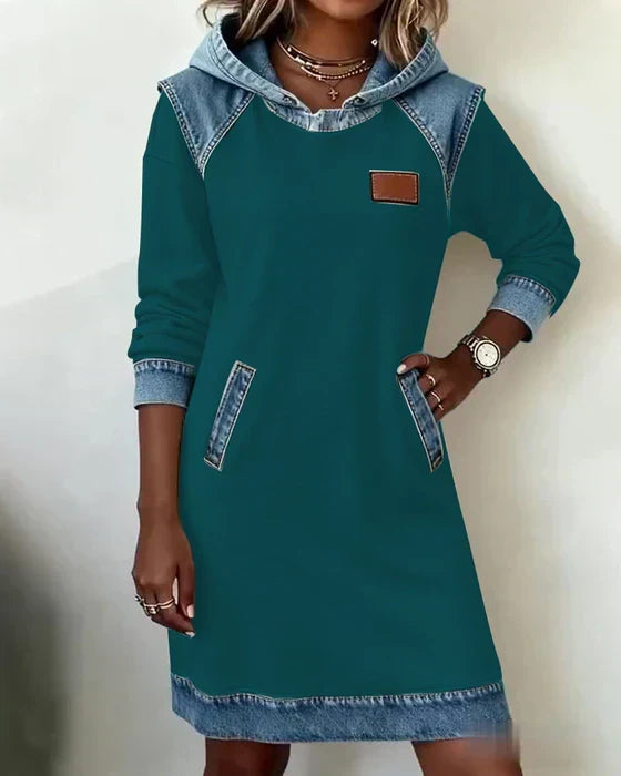Alexa | Robe à Capuche Contrastée Douillette