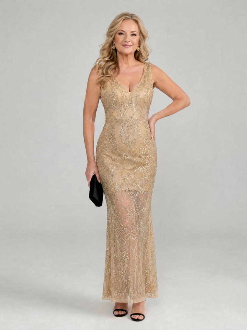 Vesper | Sequin Sheer Midi Dress