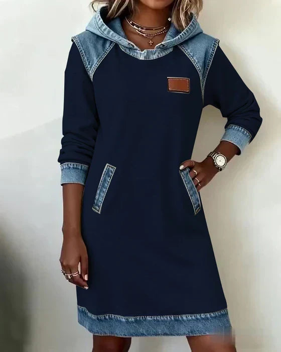 Alexa | Robe à Capuche Contrastée Douillette