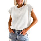 MAISIE | Casual Minimalist Crewneck Sleeveless Top