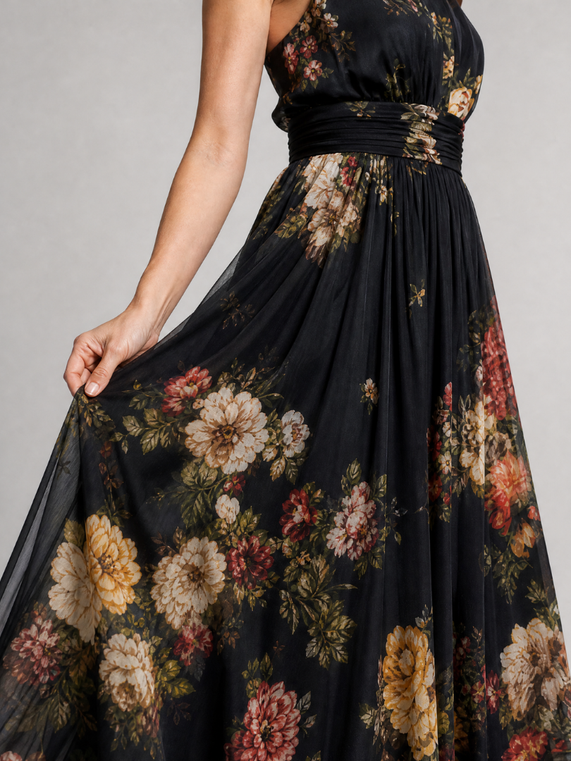 Freja | Floral Halter Midi Dress