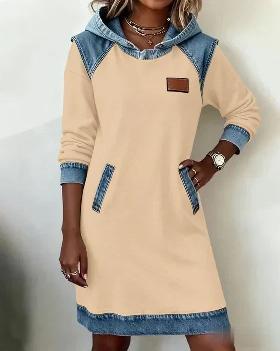 Alexa | Robe à Capuche Contrastée Douillette