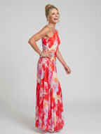 Taya | One Shoulder Pleated Midi Dress