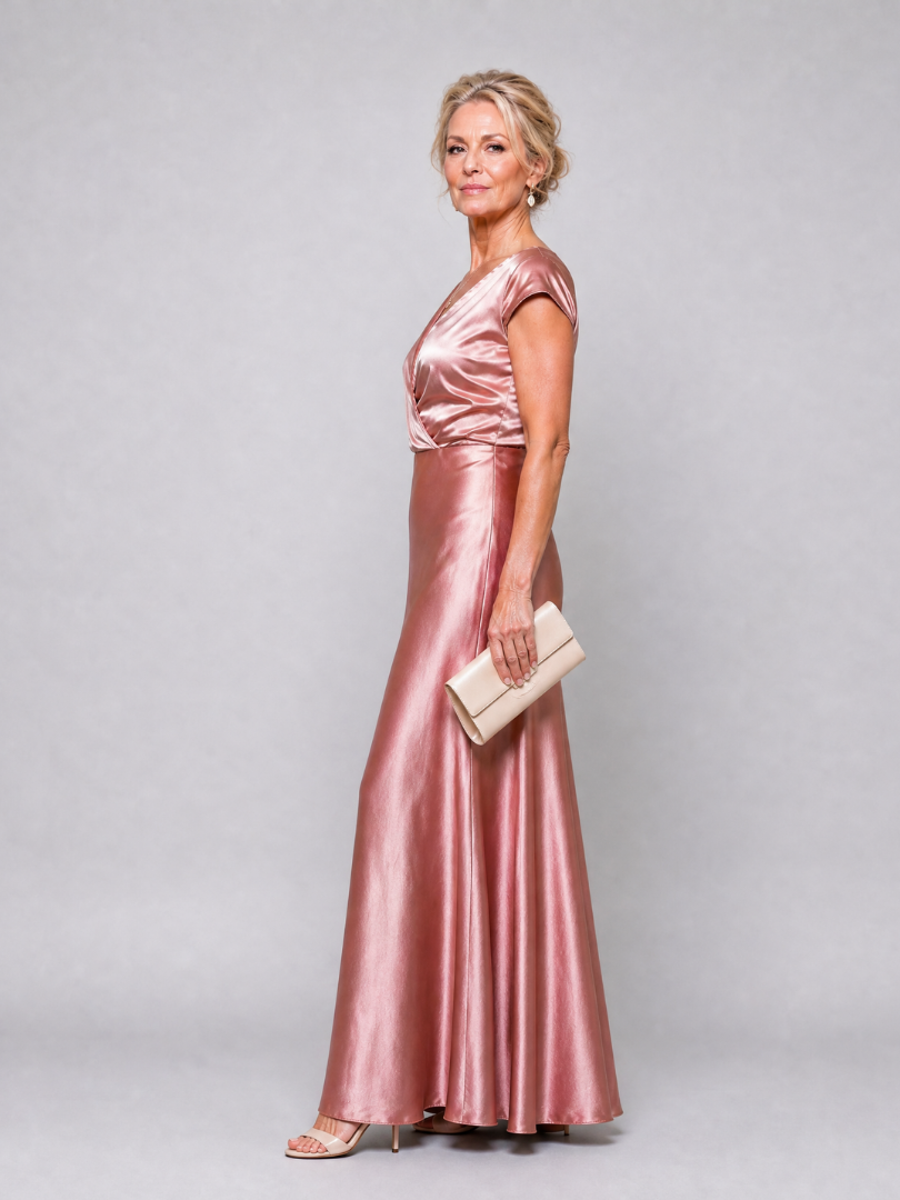 Ilva | Wrap Top Short Sleeve Maxi Dress