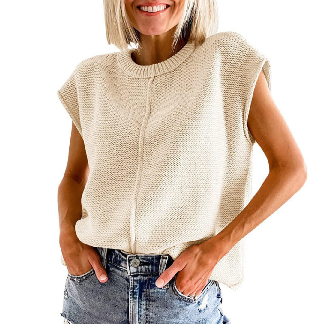 MAISIE | Casual Minimalist Crewneck Sleeveless Top