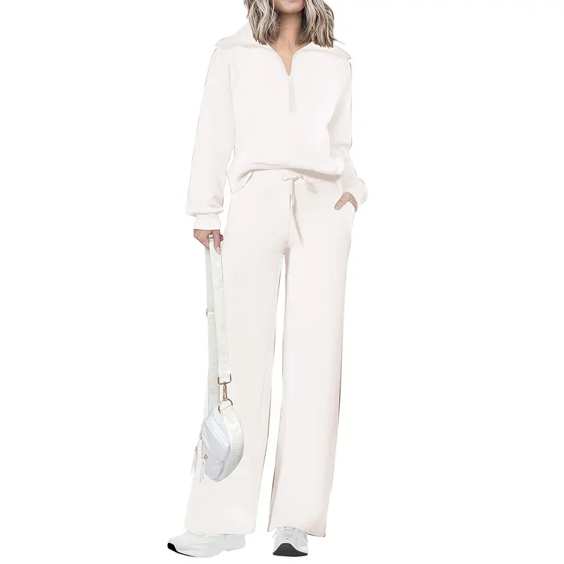 NITA – Casual Matching Sweatshirt and Wide Leg Pants Set