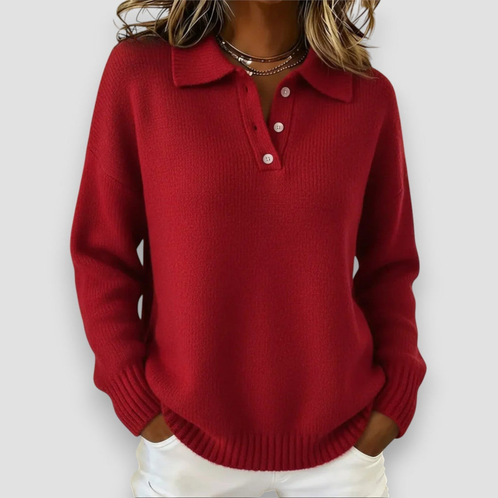 Penelope | Soft Knit Polo Sweater