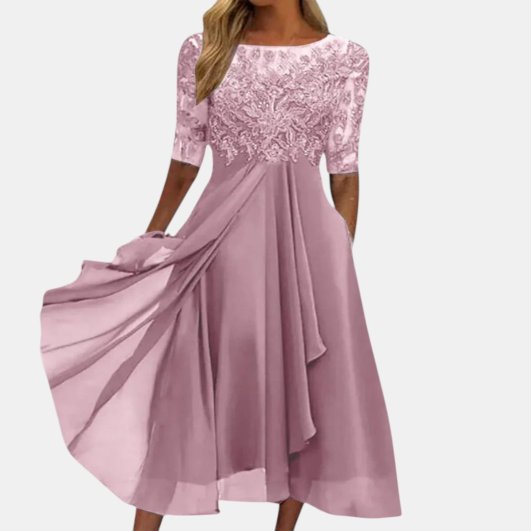 Camille | Robe midi élégante pour occasion spéciale