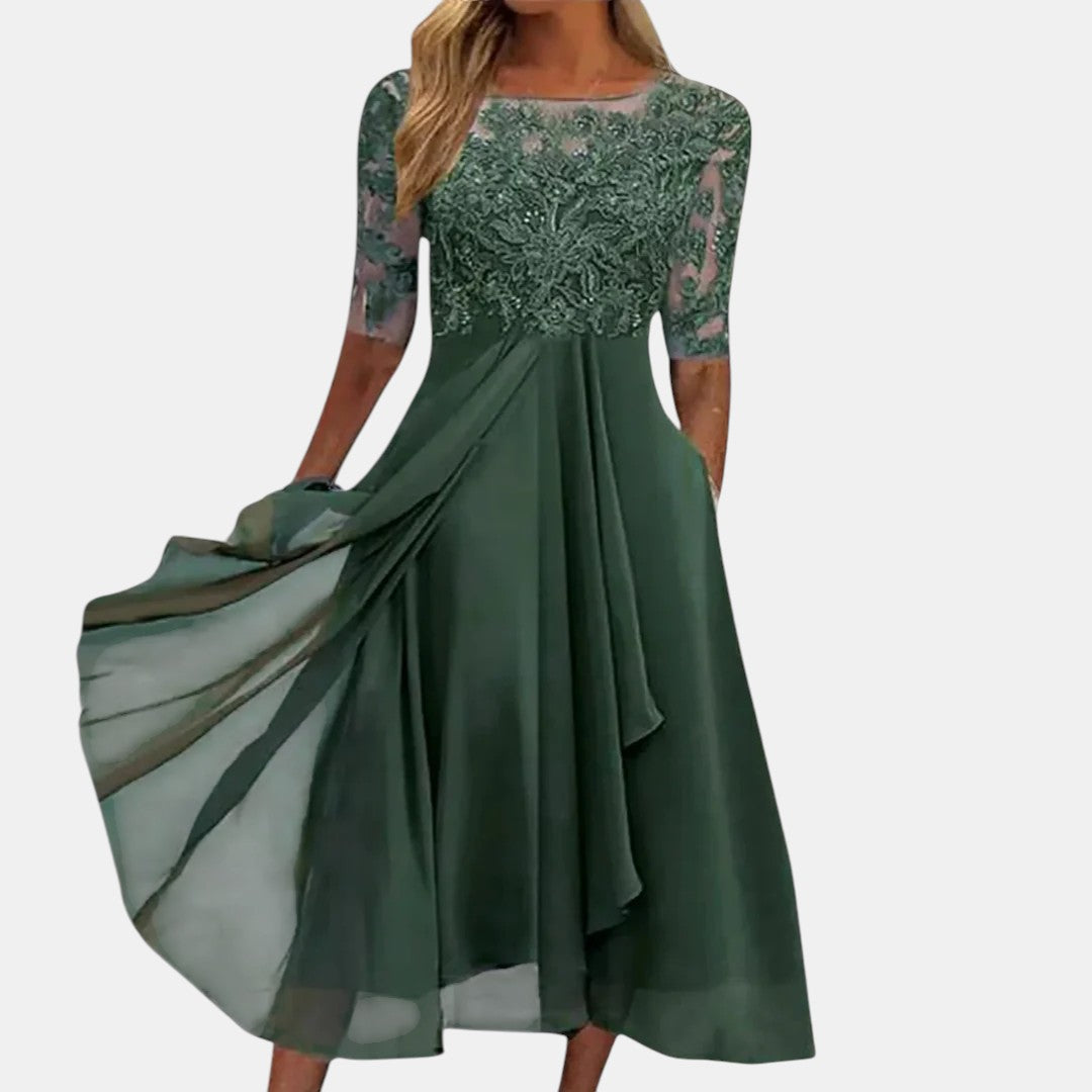 Camille | Robe midi élégante pour occasion spéciale