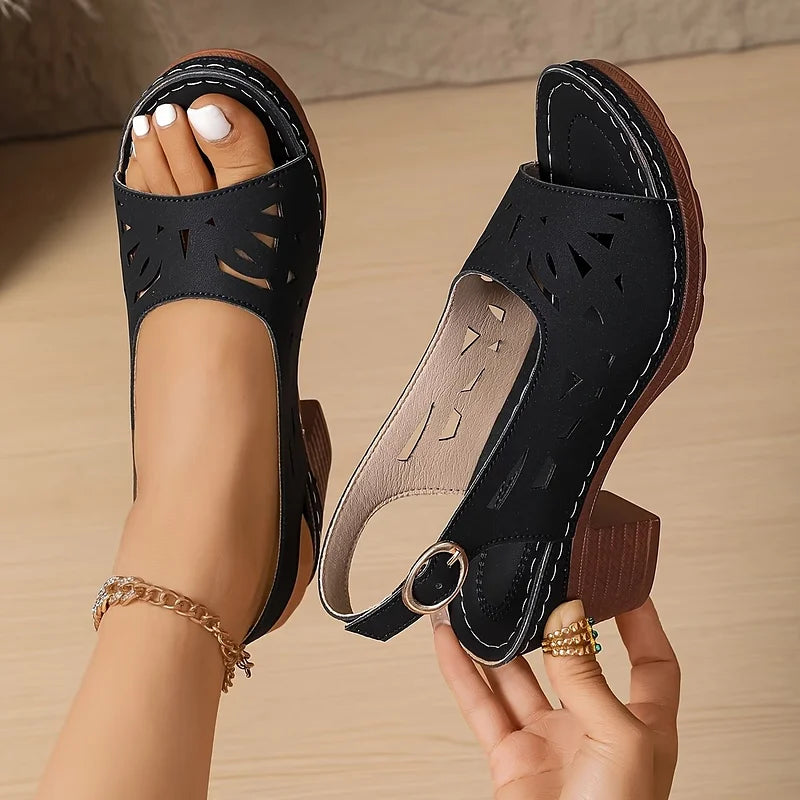 Cristy | Ankle Strap Sandals With Block Heel