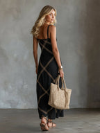 Beatrice | Geometric Print Maxi Dress