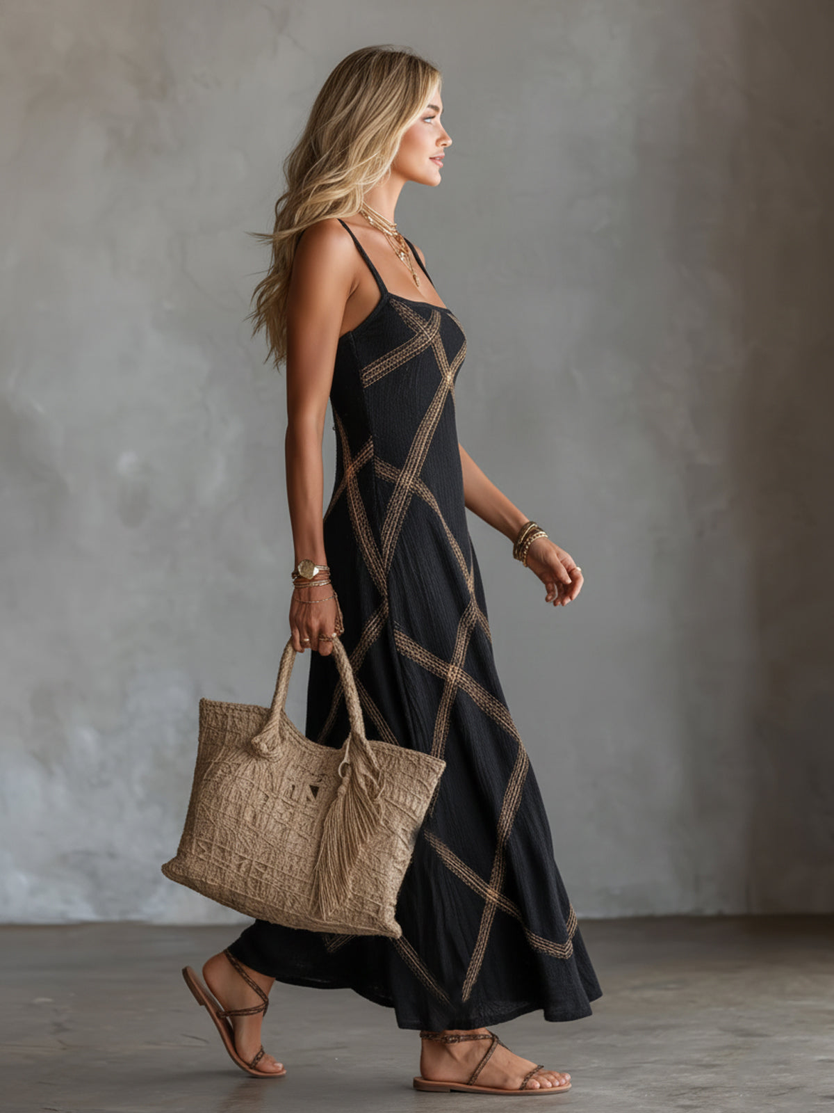Beatrice | Geometric Print Maxi Dress
