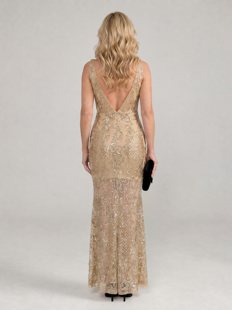 Vesper | Sequin Sheer Midi Dress