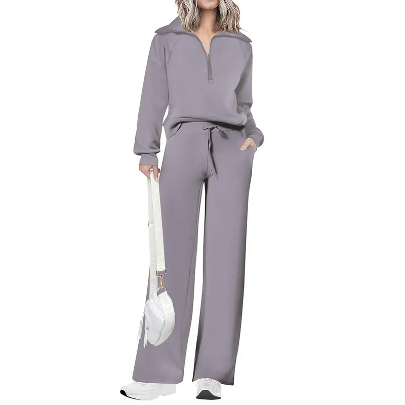 NITA – Casual Matching Sweatshirt and Wide Leg Pants Set