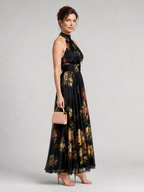 Freja | Floral Halter Midi Dress