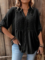 Floor – Blouse with V-Neck and Buttons