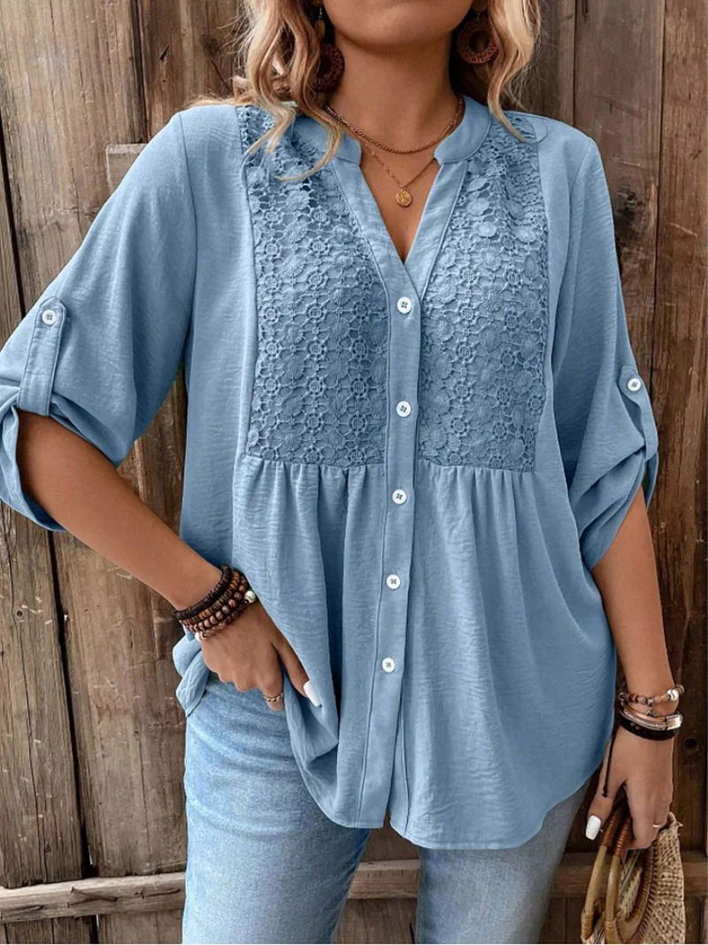 Étage – Blouse col en V à boutons