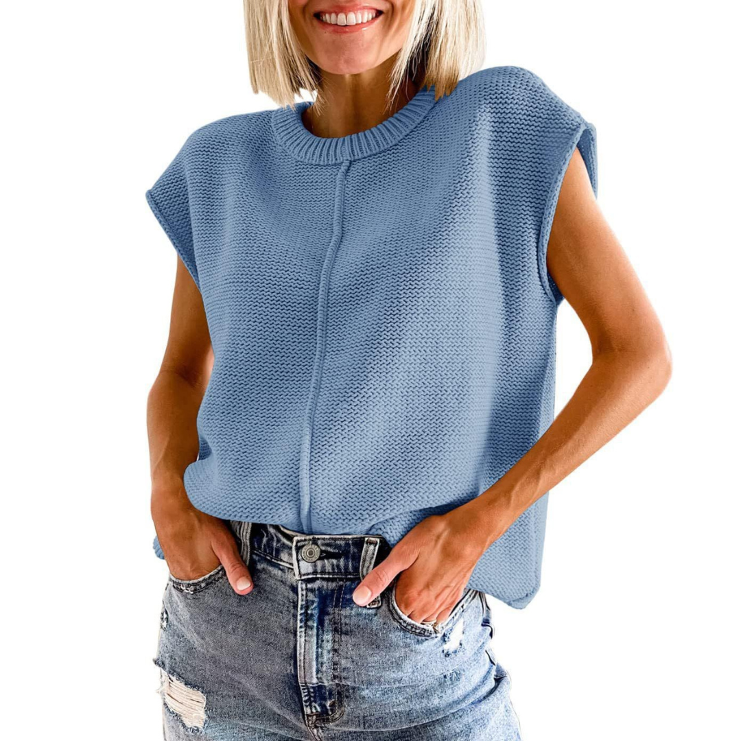 MAISIE | Casual Minimalist Crewneck Sleeveless Top