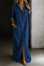 Delana | Denim Button Down Dress