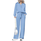 NITA – Casual Matching Sweatshirt and Wide Leg Pants Set