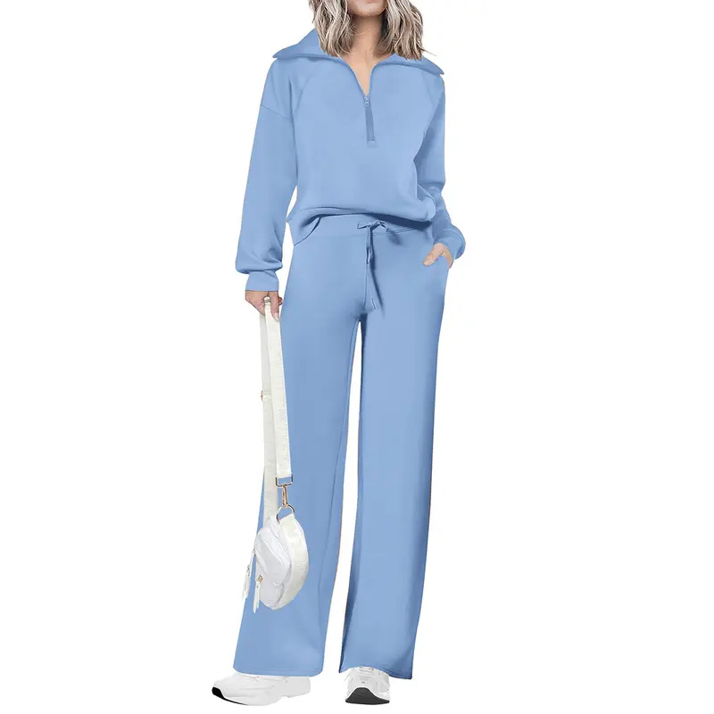 NITA – Casual Matching Sweatshirt and Wide Leg Pants Set