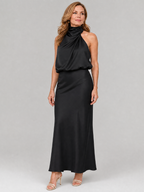 Maren | Draped Neck Midi Dress
