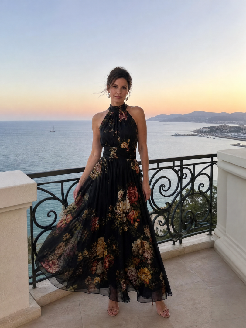 Freja | Floral Halter Midi Dress