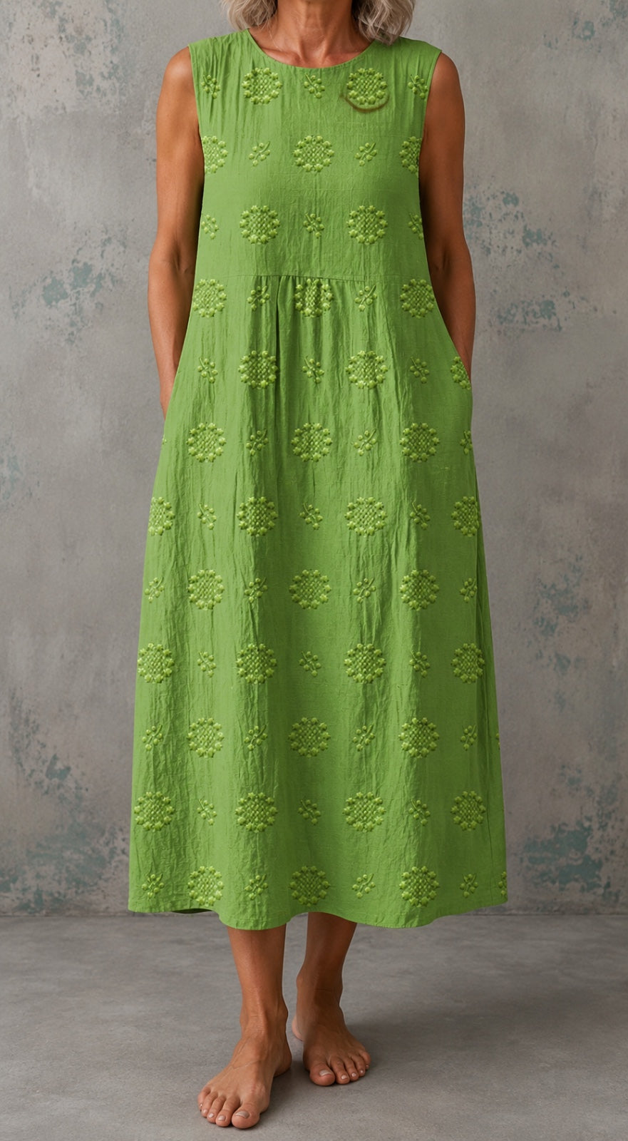 Linnea | Robe midi fleurie sans manches