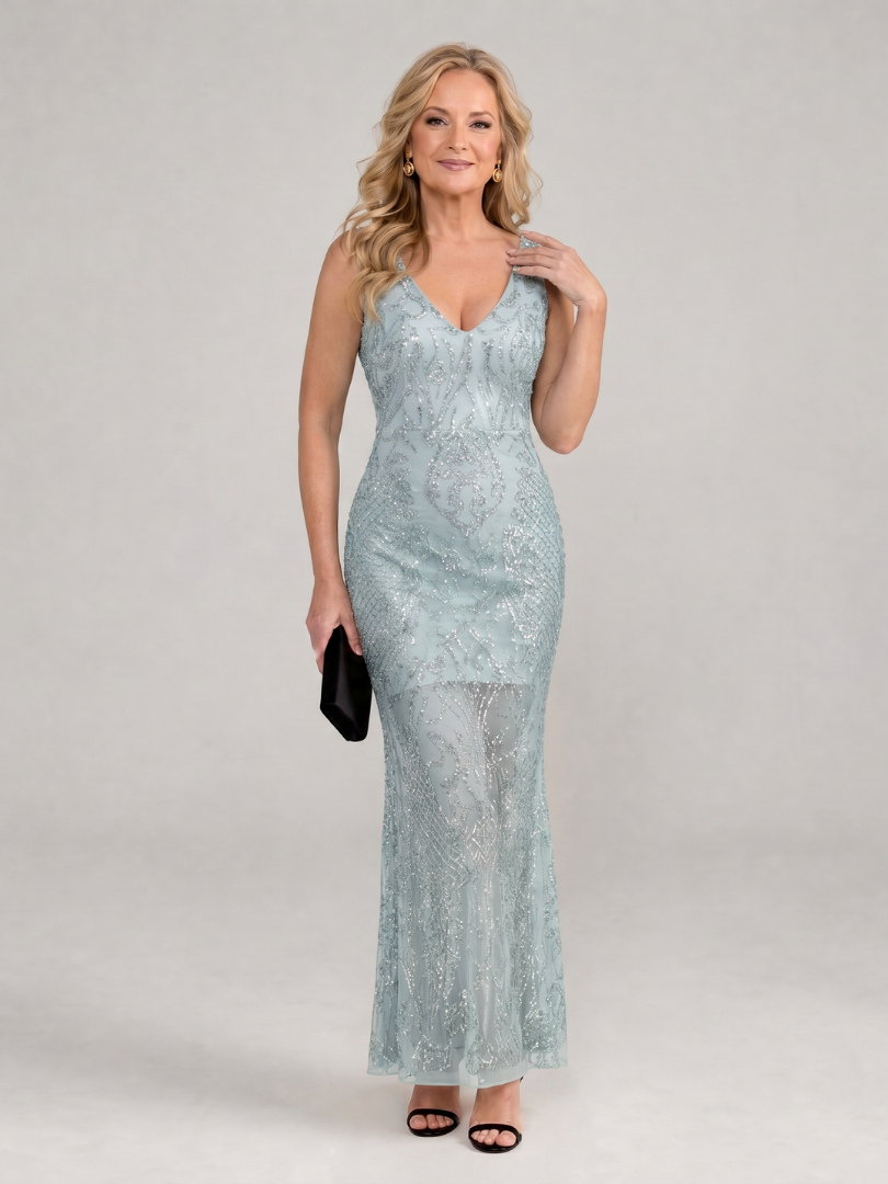 Sirea | Robe midi transparente à sequins