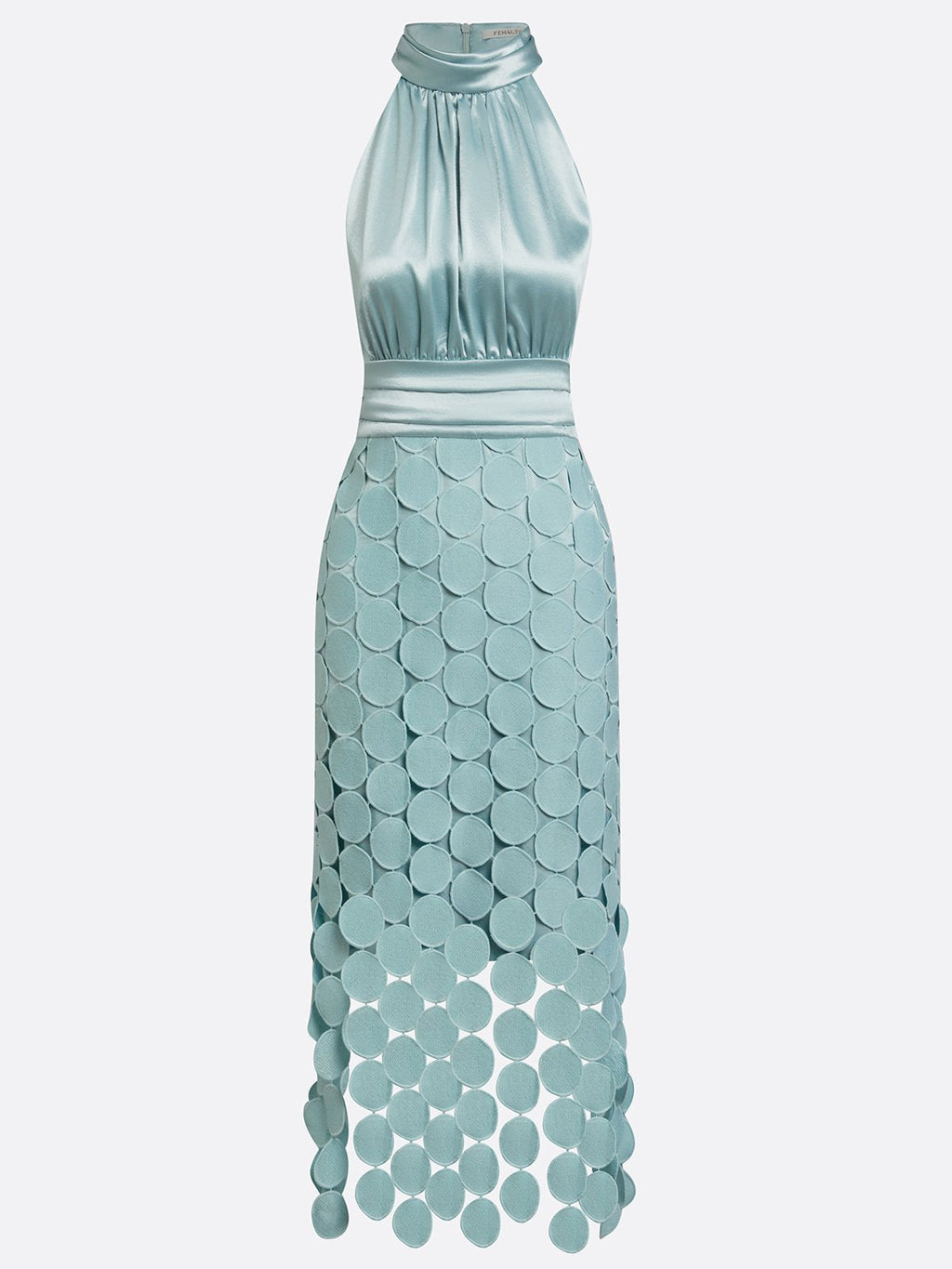 Alva | Textured Halter Occasion Midi Dress