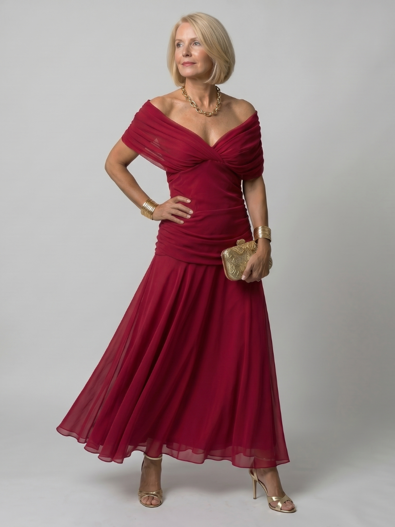 Elke | Robe midi épaules dénudées