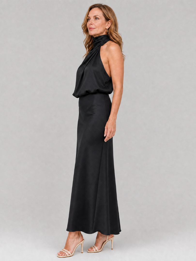 Maren | Draped Neck Midi Dress