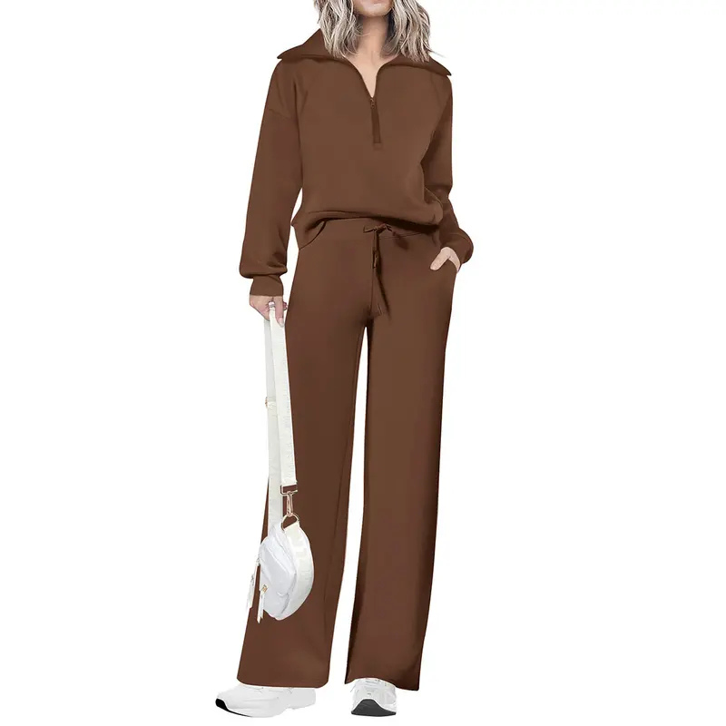 NITA – Casual Matching Sweatshirt and Wide Leg Pants Set