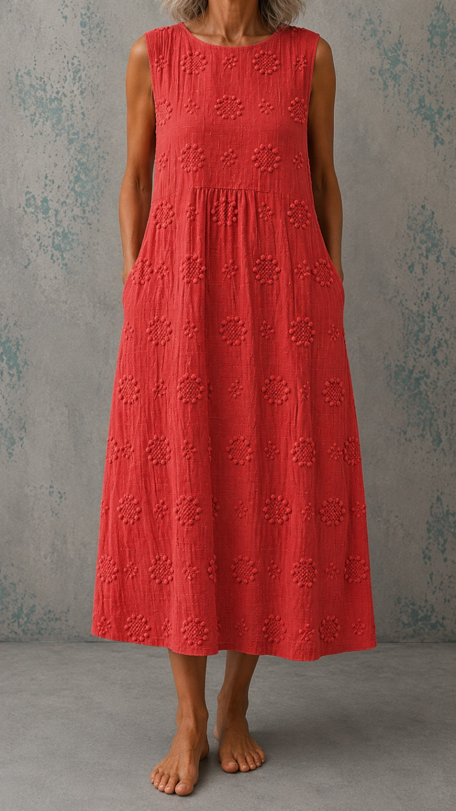 Linnea | Robe midi fleurie sans manches