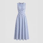 Margot | Striped Wrap Waist Midi Dress