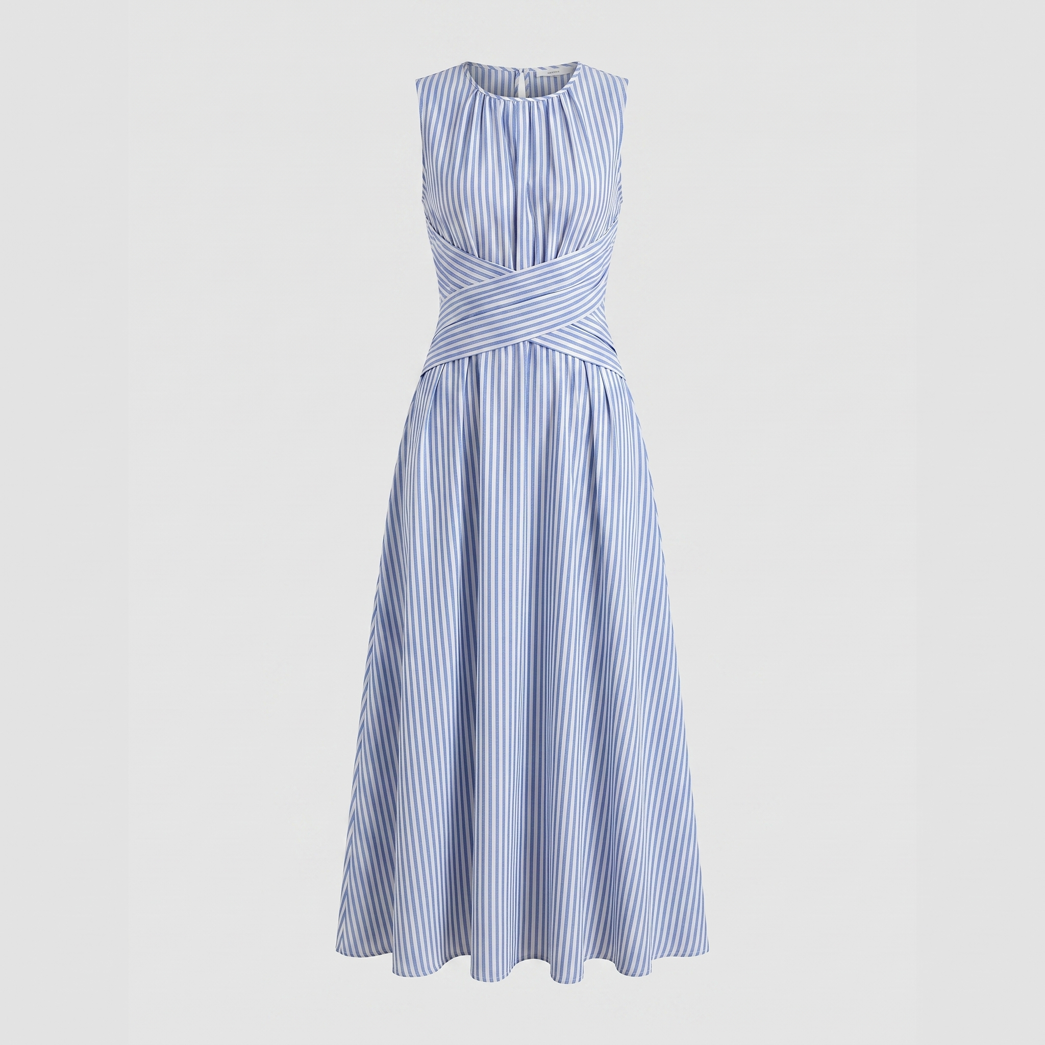 Margot | Striped Wrap Waist Midi Dress