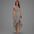Ilona | Halter Ruffle Maxi Dress