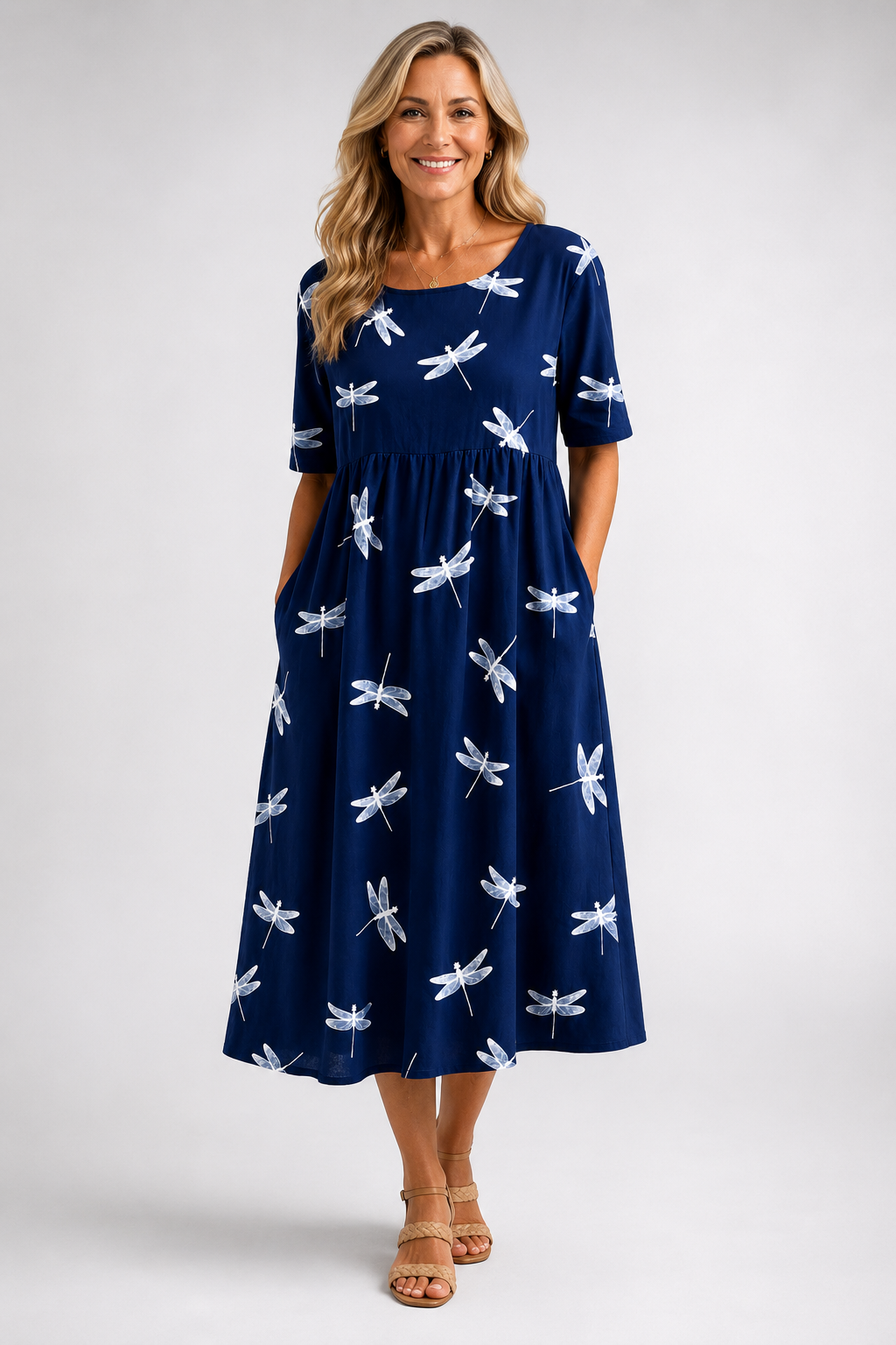 Evelina | Dragonfly Midi Dress