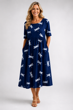 Evelina | Dragonfly Midi Dress