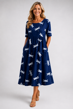 Evelina | Dragonfly Midi Dress