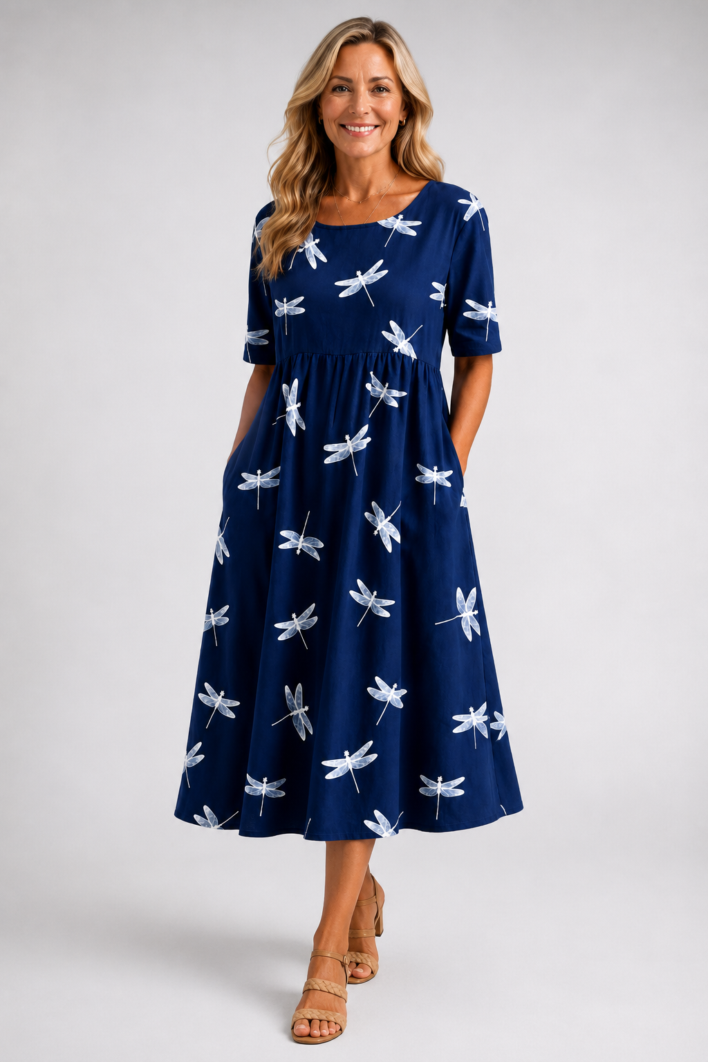 Evelina | Dragonfly Midi Dress