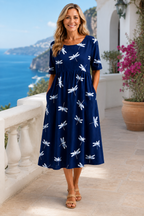 Evelina | Dragonfly Midi Dress