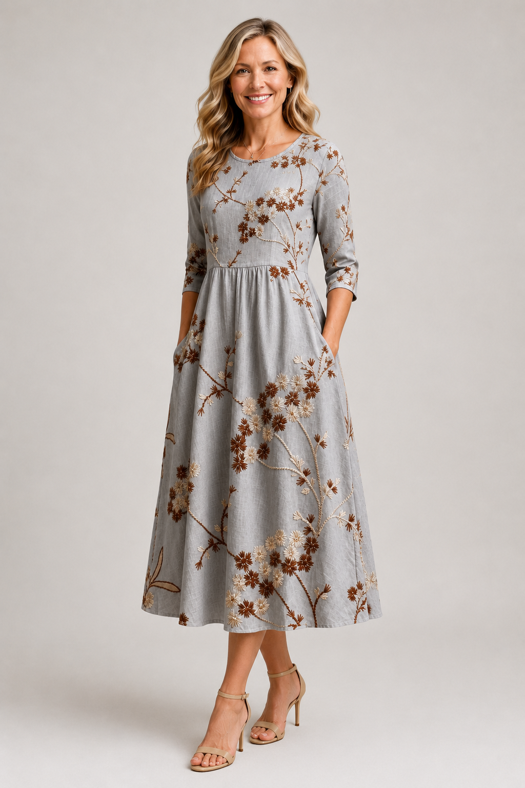 Noelia | Embroidered Midi Dress