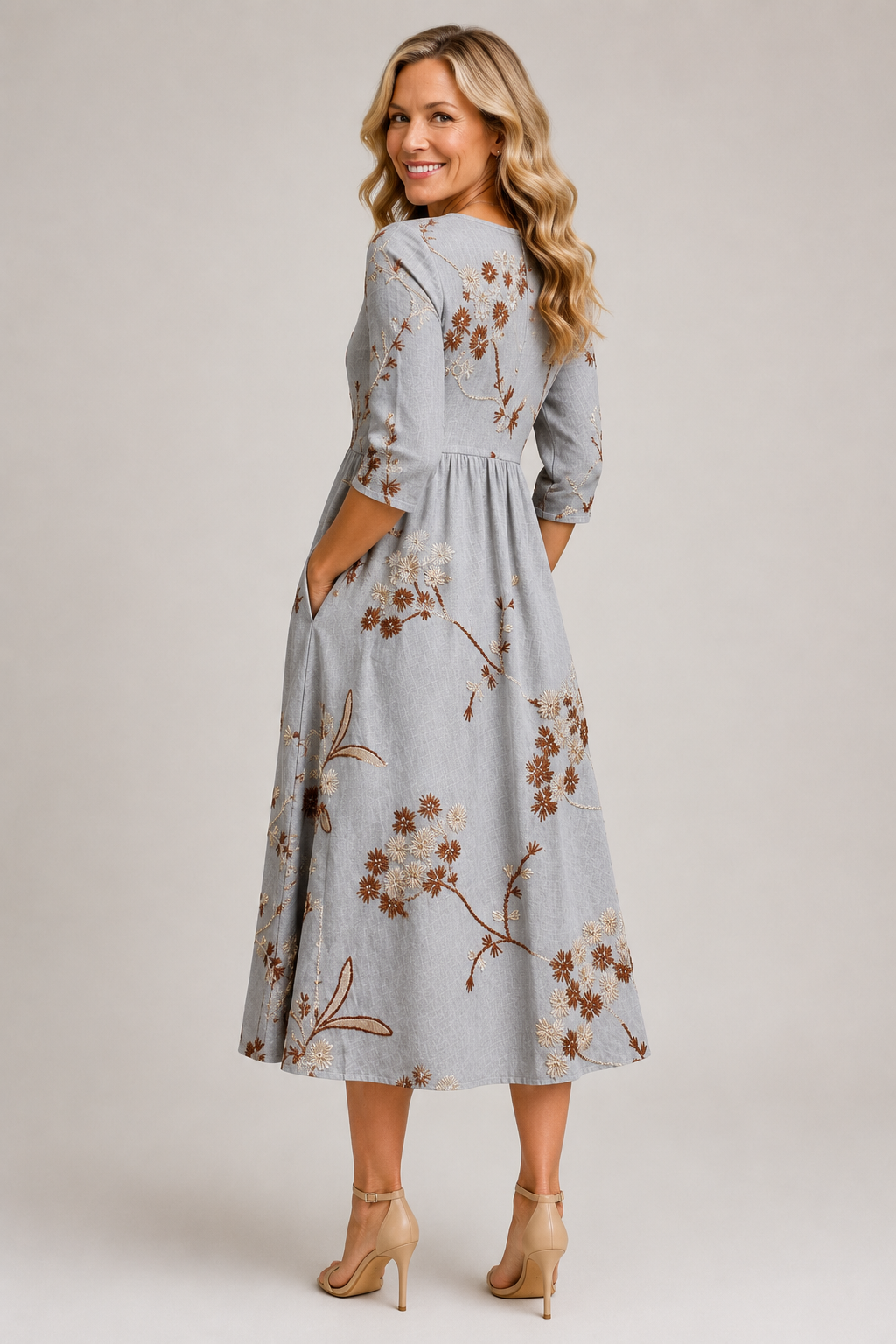 Noelia | Embroidered Midi Dress